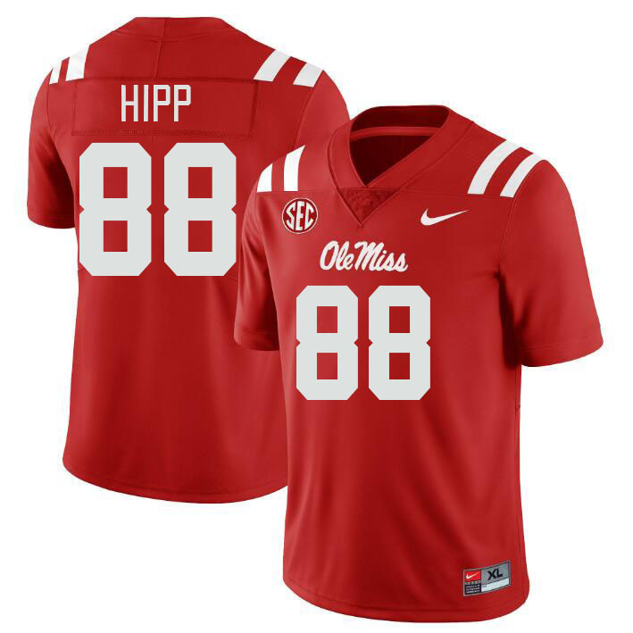 Men #88 Dillon Hipp Ole Miss Rebels College Football Jerseys Stitched-Red